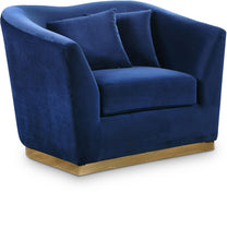 Load image into Gallery viewer, Arabella Navy Velvet Chair image
