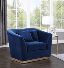 Load image into Gallery viewer, Arabella Navy Velvet Chair

