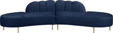 Load image into Gallery viewer, Divine Navy Velvet 2pc. Sectional
