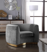 Load image into Gallery viewer, Julian Grey Velvet Chair
