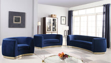 Load image into Gallery viewer, Julian Navy Velvet Chair
