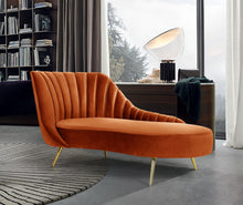 Load image into Gallery viewer, Margo Cognac Velvet Chaise
