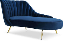Load image into Gallery viewer, Margo Navy Velvet Chaise image
