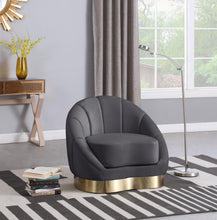 Load image into Gallery viewer, Shelly Grey Velvet Chair
