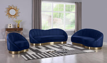 Load image into Gallery viewer, Shelly Navy Velvet Sofa
