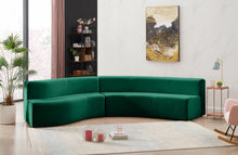 Load image into Gallery viewer, Curl Green Velvet 2pc. Sectional
