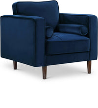 Load image into Gallery viewer, Emily Navy Velvet Chair image
