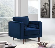 Load image into Gallery viewer, Emily Navy Velvet Chair
