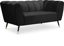 Load image into Gallery viewer, Beaumont Black Velvet Loveseat image
