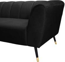 Load image into Gallery viewer, Beaumont Black Velvet Loveseat
