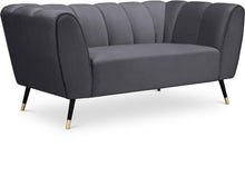 Load image into Gallery viewer, Beaumont Grey Velvet Loveseat image
