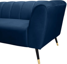 Load image into Gallery viewer, Beaumont Navy Velvet Loveseat
