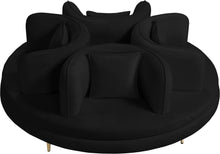 Load image into Gallery viewer, Circlet Black Velvet Round Sofa Settee
