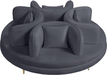 Load image into Gallery viewer, Circlet Grey Velvet Round Sofa Settee
