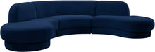 Load image into Gallery viewer, Rosa Navy Velvet 3pc. Sectional (3 Boxes) image
