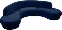 Load image into Gallery viewer, Rosa Navy Velvet 3pc. Sectional (3 Boxes)
