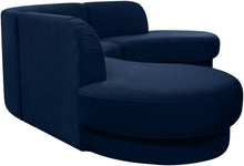 Load image into Gallery viewer, Rosa Navy Velvet 3pc. Sectional (3 Boxes)
