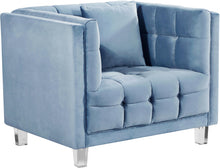 Load image into Gallery viewer, Mariel Sky Blue Velvet Chair image
