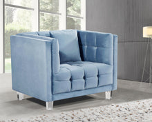 Load image into Gallery viewer, Mariel Sky Blue Velvet Chair
