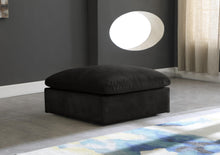 Load image into Gallery viewer, Cozy Black Velvet Ottoman
