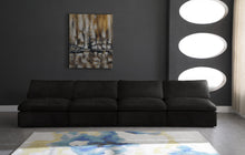 Load image into Gallery viewer, Cozy Black Velvet Cloud Modular Armless Sofa

