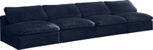 Load image into Gallery viewer, Cozy Navy Velvet Cloud Modular Armless Sofa
