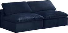 Load image into Gallery viewer, Cozy Navy Velvet Cloud Modular Armless Sofa
