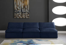 Load image into Gallery viewer, Cozy Navy Velvet Cloud Modular Armless Sofa
