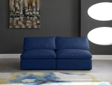 Load image into Gallery viewer, Cozy Navy Velvet Cloud Modular Armless Sofa
