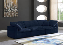 Load image into Gallery viewer, Cozy Navy Velvet Cloud Modular Sofa
