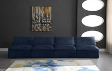 Load image into Gallery viewer, Cozy Navy Velvet Cloud Modular Armless Sofa
