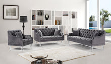 Load image into Gallery viewer, Roxy Grey Velvet Sofa
