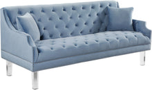 Load image into Gallery viewer, Roxy Sky Blue Velvet Sofa image
