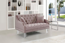 Load image into Gallery viewer, Roxy Pink Velvet Loveseat
