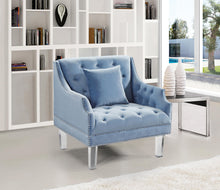 Load image into Gallery viewer, Roxy Sky Blue Velvet Chair
