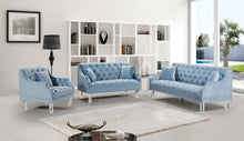 Load image into Gallery viewer, Roxy Sky Blue Velvet Chair
