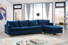 Load image into Gallery viewer, Naomi Navy Velvet 2pc. Reversible Sectional

