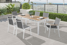 Load image into Gallery viewer, Nizuc Grey Mesh Waterproof Fabric Outdoor Patio Aluminum Mesh Dining Arm Chair
