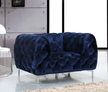 Load image into Gallery viewer, Mercer Navy Velvet Chair
