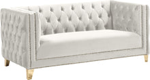 Load image into Gallery viewer, Michelle Cream Velvet Loveseat image
