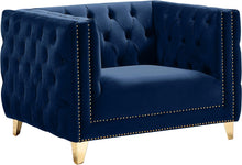 Load image into Gallery viewer, Michelle Navy Velvet Chair image
