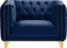 Load image into Gallery viewer, Michelle Navy Velvet Chair
