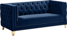 Load image into Gallery viewer, Michelle Navy Velvet Loveseat image
