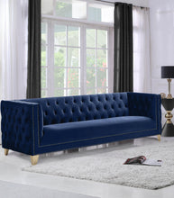 Load image into Gallery viewer, Michelle Navy Velvet Sofa
