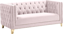 Load image into Gallery viewer, Michelle Pink Velvet Loveseat image
