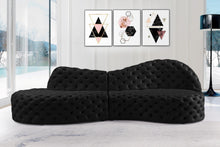 Load image into Gallery viewer, Royal Black Velvet 2pc. Sectional
