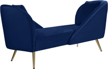 Load image into Gallery viewer, Nolan Navy Velvet Chaise
