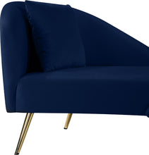 Load image into Gallery viewer, Nolan Navy Velvet Chaise
