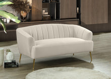 Load image into Gallery viewer, Tori Cream Velvet Loveseat
