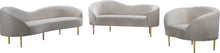 Load image into Gallery viewer, Ritz Cream Velvet Loveseat
